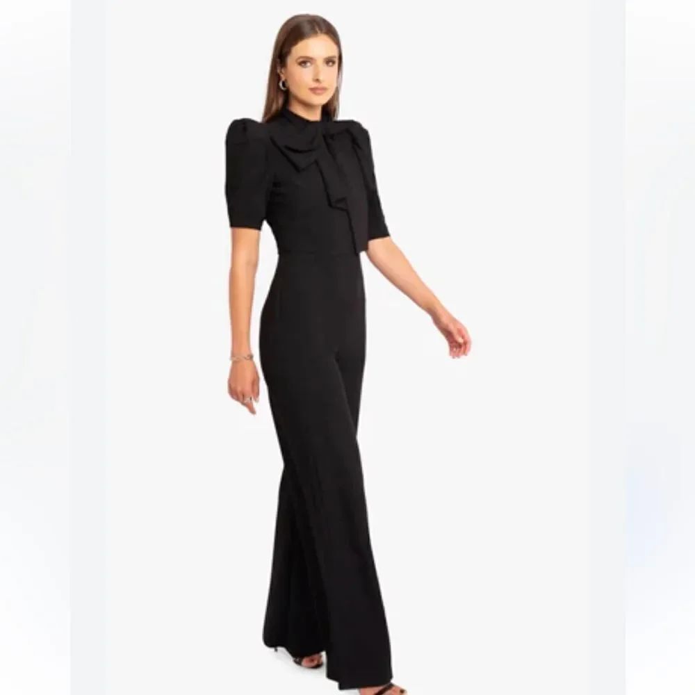 Black Halo Eve Ara Bow Jumpsuit NWOT